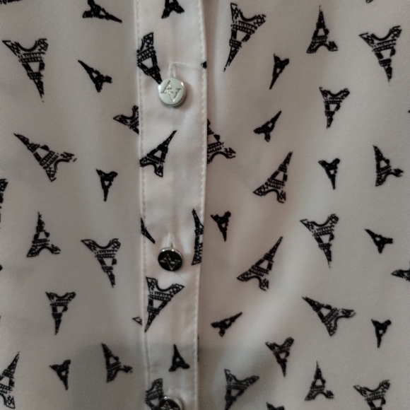 Womens Blouse Eiffel Tower Print Size XL - Picture 2 of 10